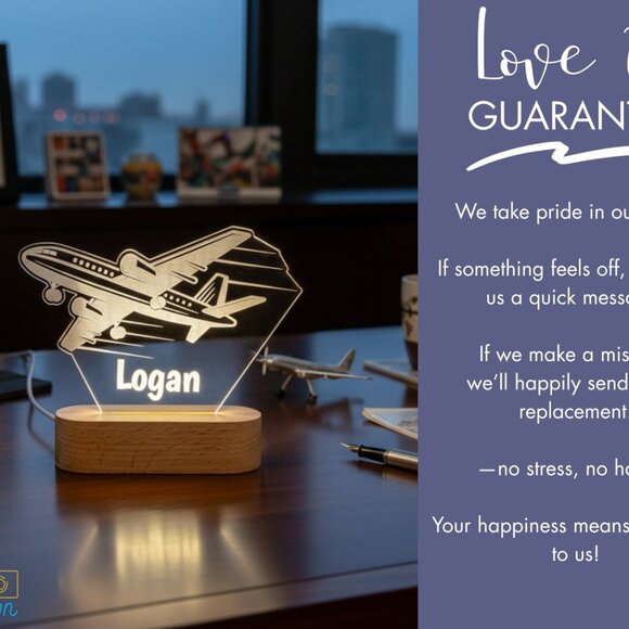 Airplane Custom Name Lamp • Personalized LED Cloud Decor • Boy/Girl Gift - Picture 6 of 8